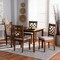 Baxton Studio Celina Grey Upholstered and Walnut Wood 5-Piece Dining Set 172-9875-8959 - alternate 7